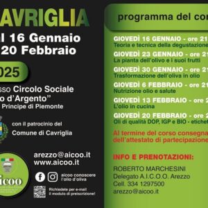 Corso di ASSAGGIO – CAVRIGLIA – 16 gennaio – 20 febbraio 2025